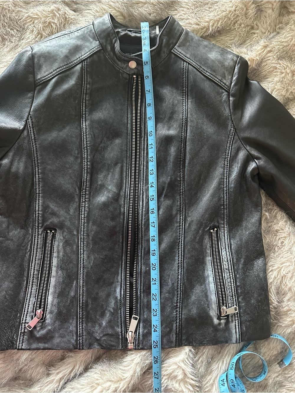 Black Leather Moto Jacket - Picture 13 of 15